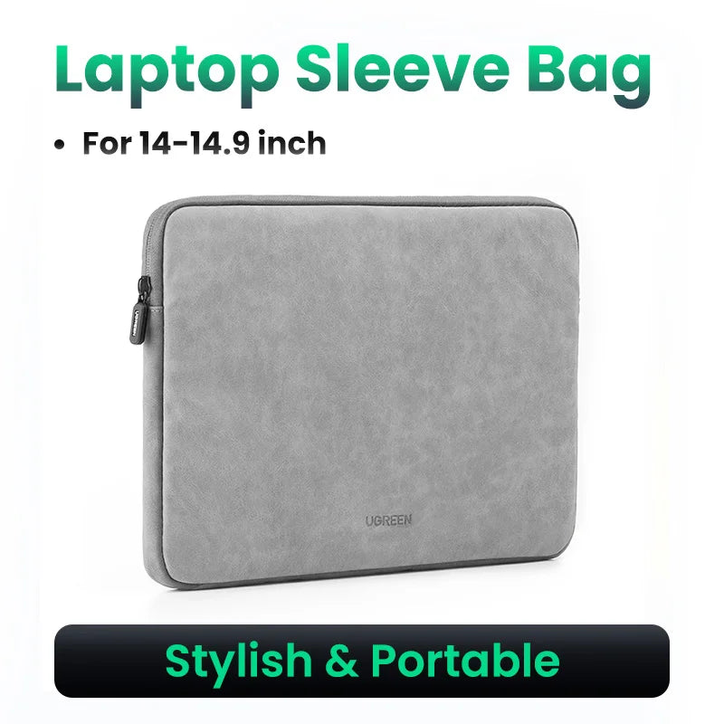UGREEN 13-14.9 Inch Leather Laptop Bag for Macbook Air Macbook Pro 13 Notebook Bag Case for iPad Pro Air Laptop Sleeve Case