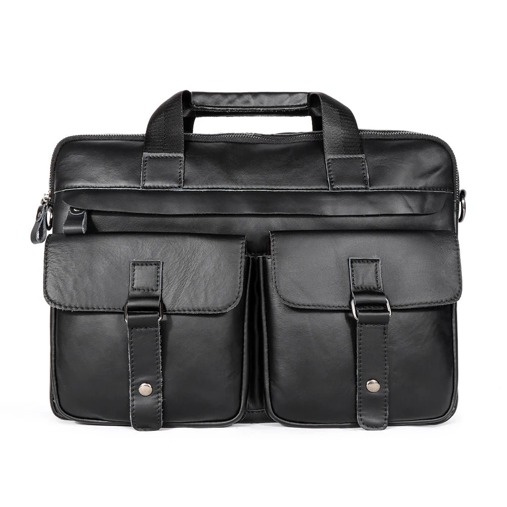 JOYIR Genuine Leather Men's Briefcases 15.6" Laptop Bag Office Bags for Men Document Business Shoulder Messenger Bag Handbag