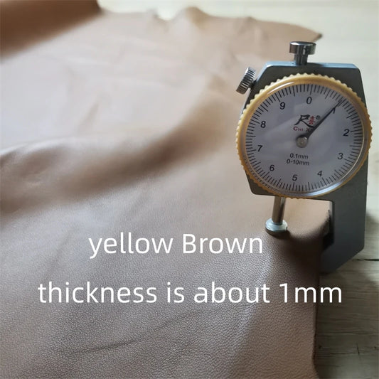 1mm Brown Sheepskin. First Layer Leather. Real Leather Fabric. Diy Handmade For Clothes. Clothes Mending. Whole Sheepskin