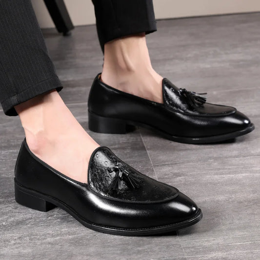 Italian Leather Man Shoes Loafers Office Shoes for Men Driving Mocassin Man Comfortable Slip-on Wedding Shoes for Men