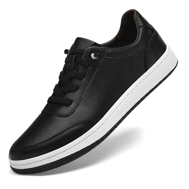 Fashion Brand Men's Sports Leisure Shoes Summer Breathable Men's Genuine Leather Shoes Office Business Formal Shoes Thick Sole