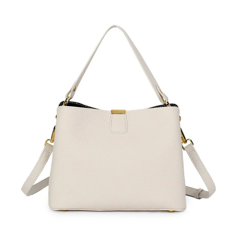 Women's Genuine Leather Handbag Luxury Bucket Style Casual Lady Fashion Shoulder Crossbody Messenger Bag for Girls 2025 Hot Sale