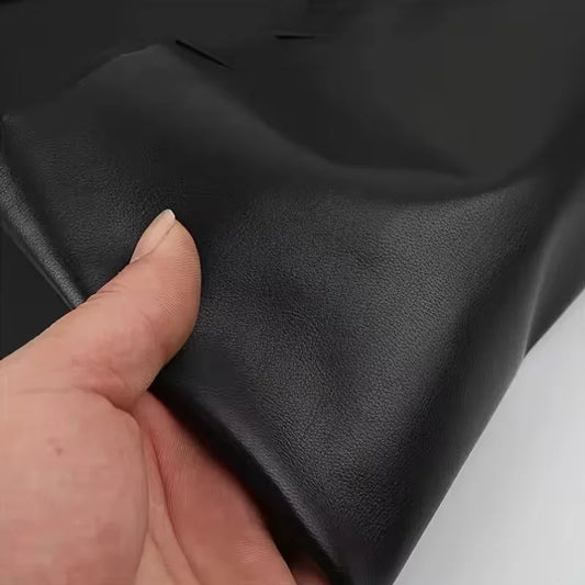 Ultra thin 0.6mm top layer sheepskin fabric handmade DIY clothing genuine leather fabric black high-end clothing leather