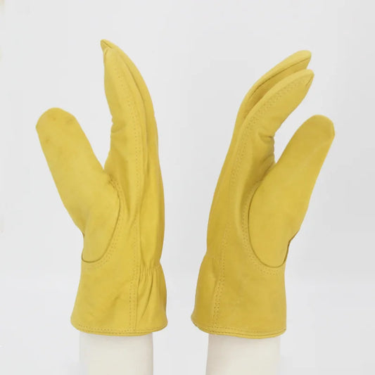Leather Work Gloves Tear-Resistant Sheepskin Driver Labor Safety Gloves Home Garden Carrying Gloves Hands Protection