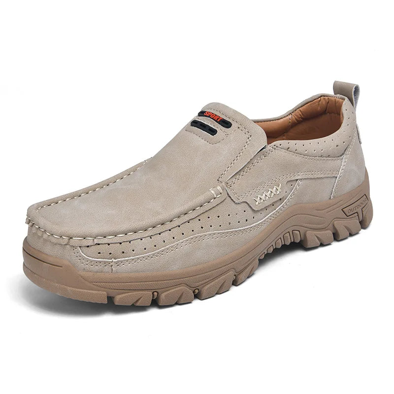2025 Handmade Shoes Genuine Leather Casual Shoe for Men Flat Platform Walking Outdoor Footwear Loafers Large Size 50