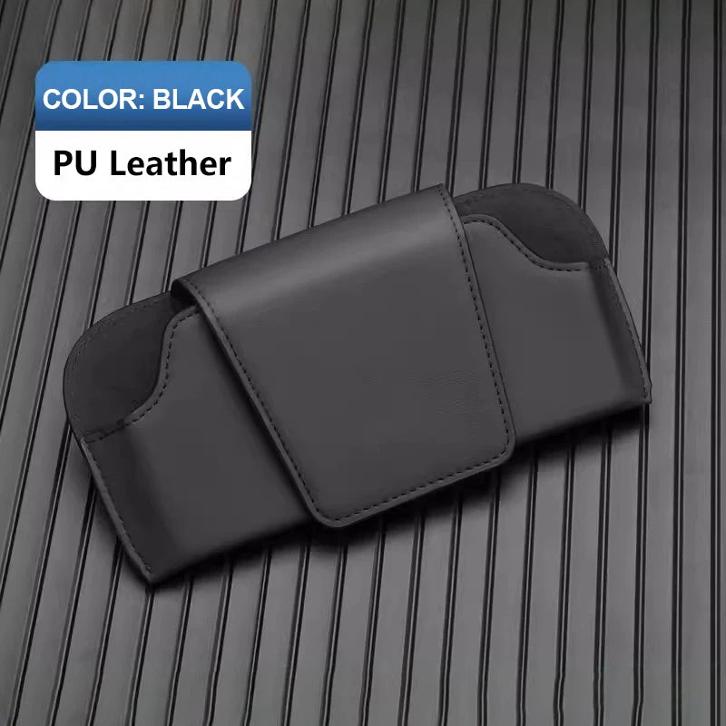 SEAMETAL Car Glasses Case Premium Suede/Leatherette Auto Sun Visor Glasses Holder Sunglasses Protective Case for Car Accessories