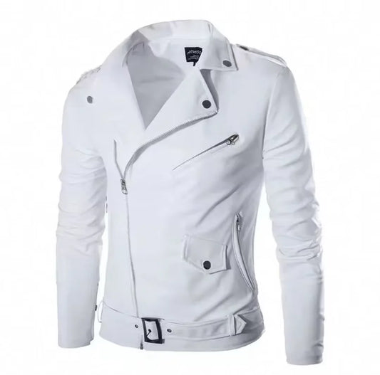 Men's Leather Jacket Motorcycle Biker Jacket for Men Fashion Casual Vintage Coat Plus Size Colorful Jackets Man Jacket Leather