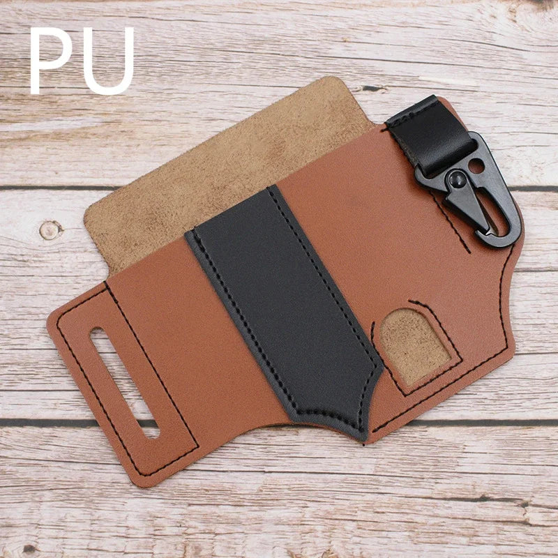 Leather Sheath For Leatherman Multitool Sheath EDC Pocket Organizer Hunt Tactical Knife Pouch Flashlight Camping Outdoor Tool