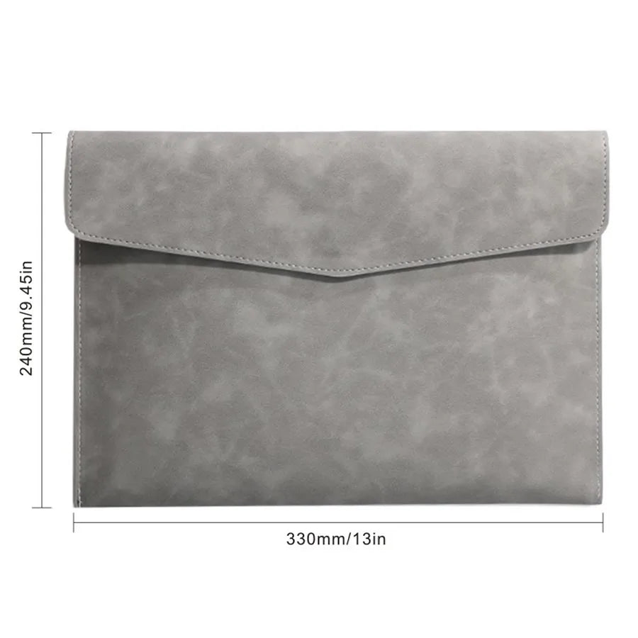 Business Company Office Leather Document Bag, Material Storage Multi-functional A4 Hasp File Bag, Simple Waterproof Laptop Bag