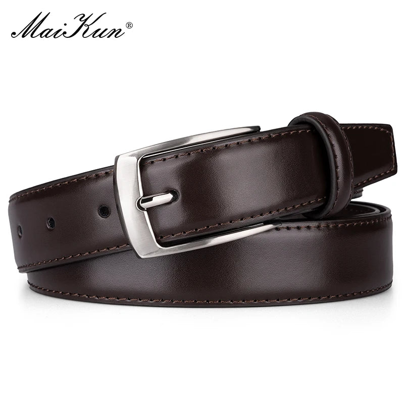 Maikun Fashion Genuine Leather Men's Belt Alloy Pin Buckle Casual Belt Large Size Business Belt For Men