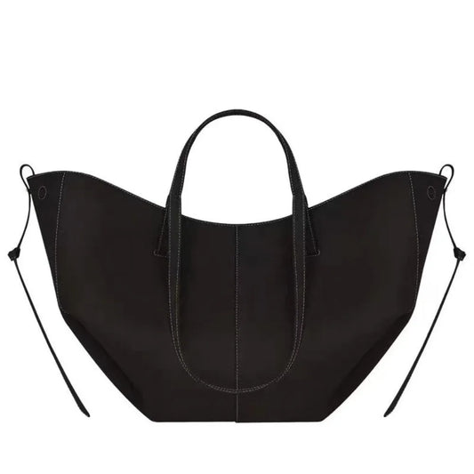 2026 large-capacity handheld single-shoulder tote bag, genuine leather women's bag, underarm bag, cowhide
