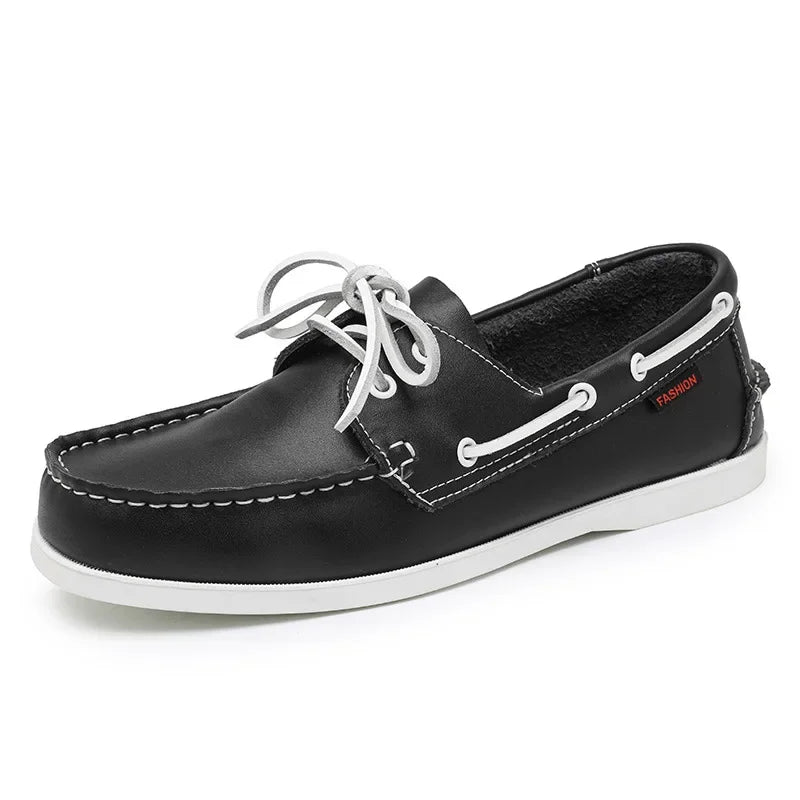 New Genuine Leather Loafers Men Moccasin Sneakers Driving Shoes Causal Men Shoes Women Footwear Docksides Classic Boat Shoes