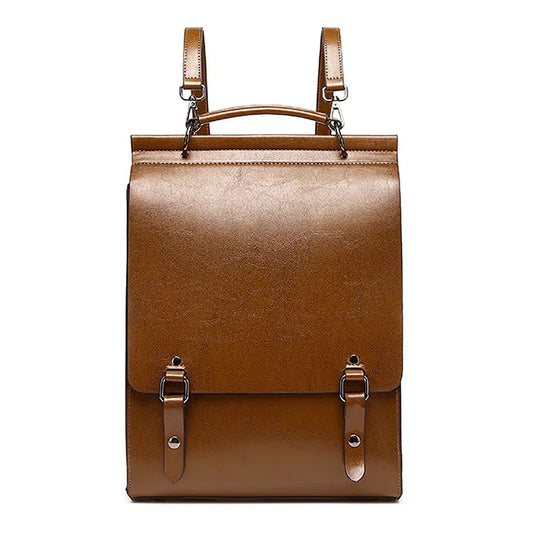 Genuine Leather Women Backpack Cross Body Bag Book School Bags Real Cowhide Lady Female Laptop Daypack Messenger Shoulder Bags