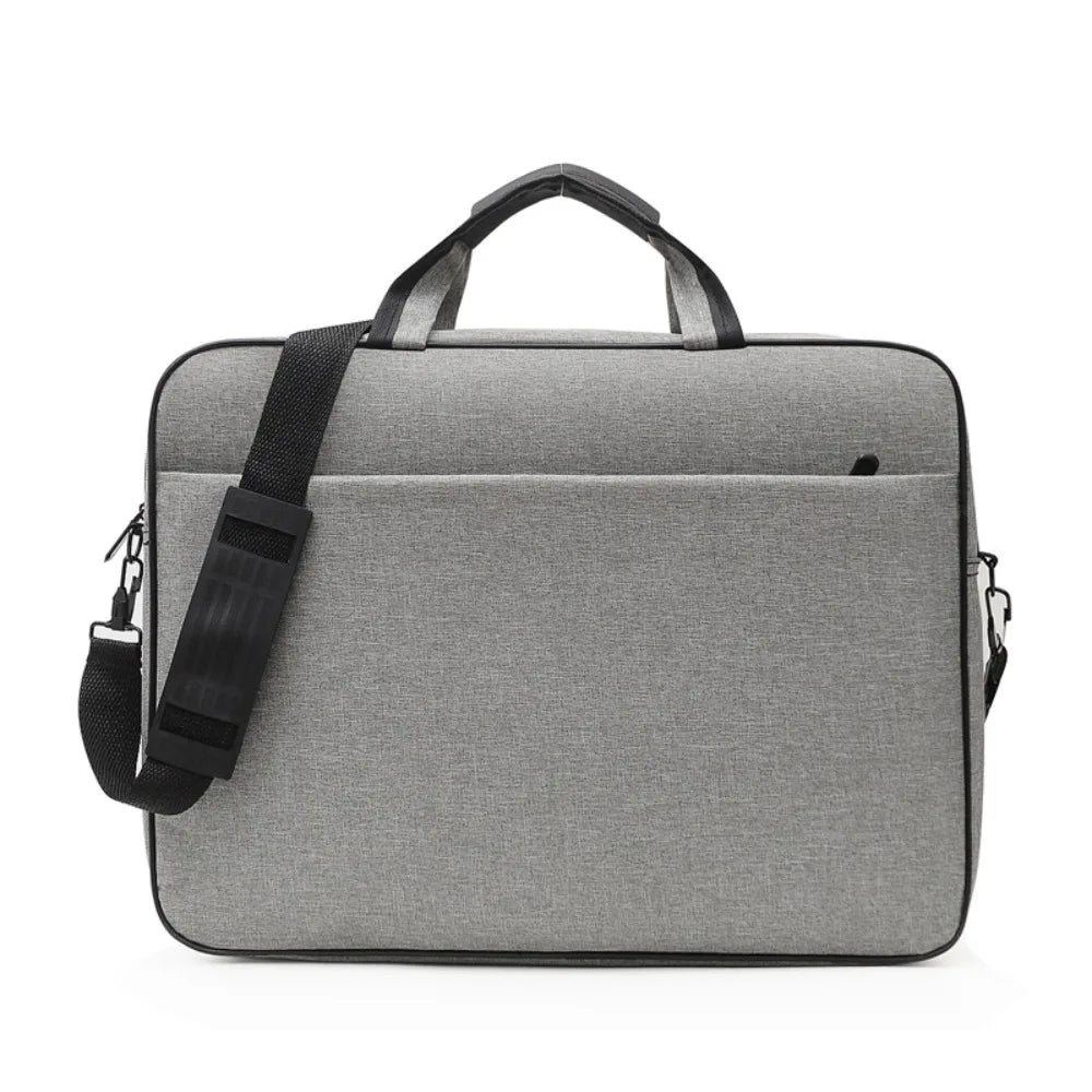 15.6/17 Inch Business Laptop Bag Shoulder Strap with Handle Portable Laptop Bags Briefcase Solid Color Laptop Shoulder Bag