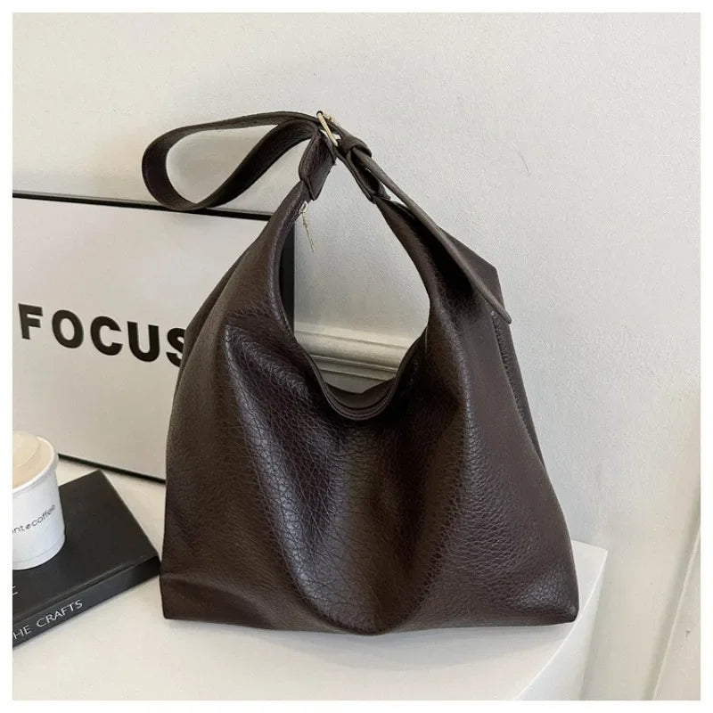 Fashion Leather Tote Bag for Women 2025 Trend Female Simple Large High Capacity Shoulder Bag Women Handbags Messenger Bags
