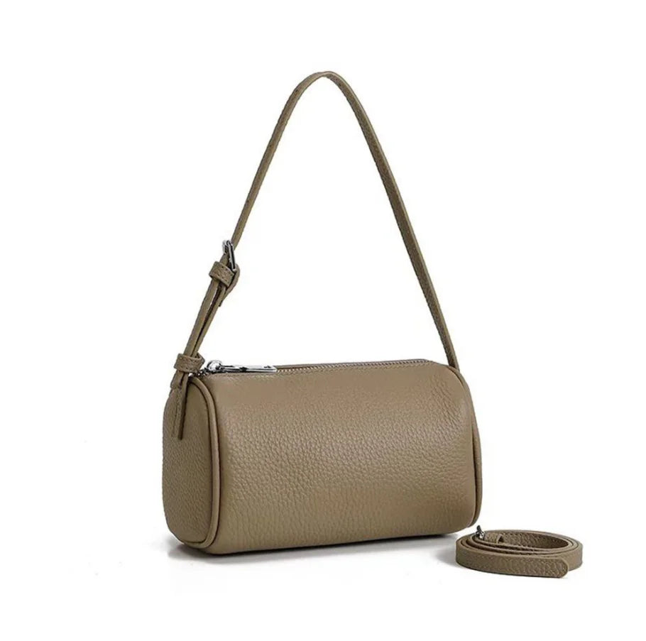 Real Leather Handbag for Women,Soft Leather Tubular Type,Shoulder Crossbody Bag,New Summer Travel Purse,Lady Everyday Phone Bags