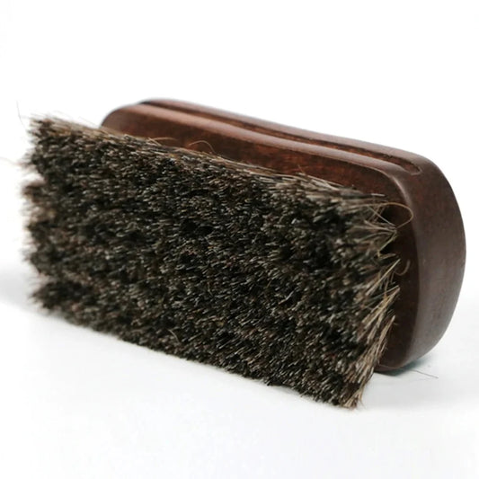 Horsehair Leather Textile Cleaning Brush for Car Interior Furniture Apparel Bag Shine Polishing Brush Auto Wash Detailing Brush
