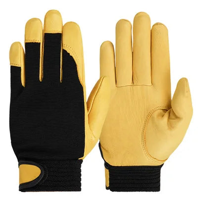 Sheepskin Leather Work Gloves Safety Labour Protection Garden Sports Motorcycle Driver Workers Work Welding Wearresistant Gloves
