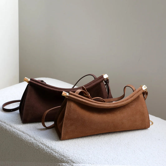 Women's Bags Genuine Leather Underarm Bag New Handbag Small Design High-End Clip Leather Simple Fashion Shoulder Bag Vintage