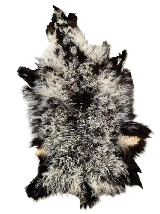Unique Leather lamb skin,real fur Coat Material,Vintage Home Décor