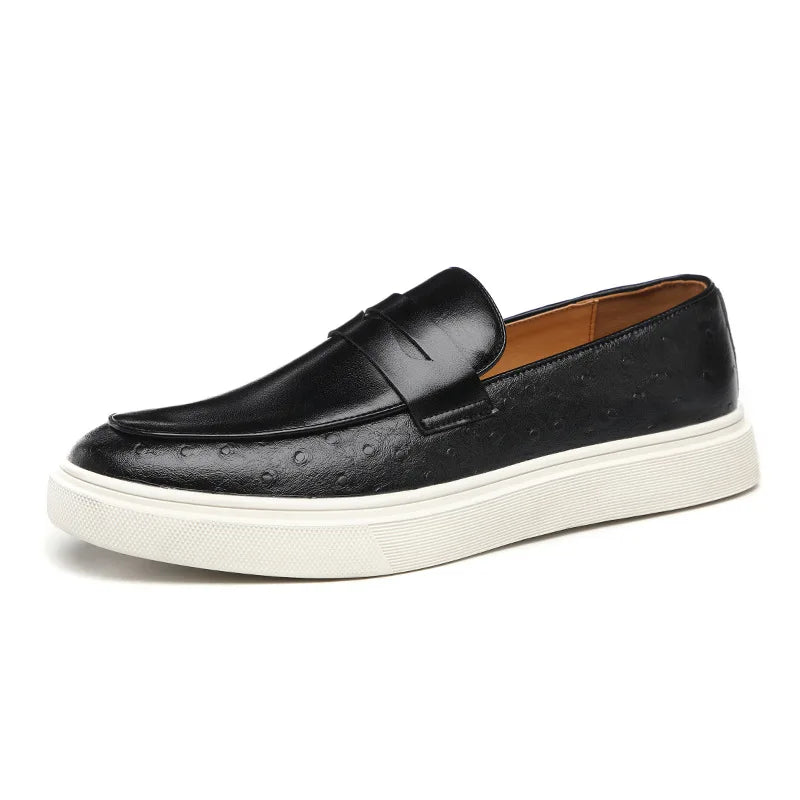 Casual Leather Shoes Men Summer Breathable British Style Loafers Men's New Business Men's Casual Designer Shoes Big Size 38-46