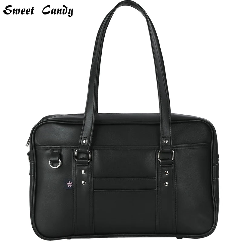 Briefcase High Students Bag Schoolbags Shoulder Bags 14-16 Inch Laptop Bag's Messenger Bags Office Handbag PU Leather Tote Bag