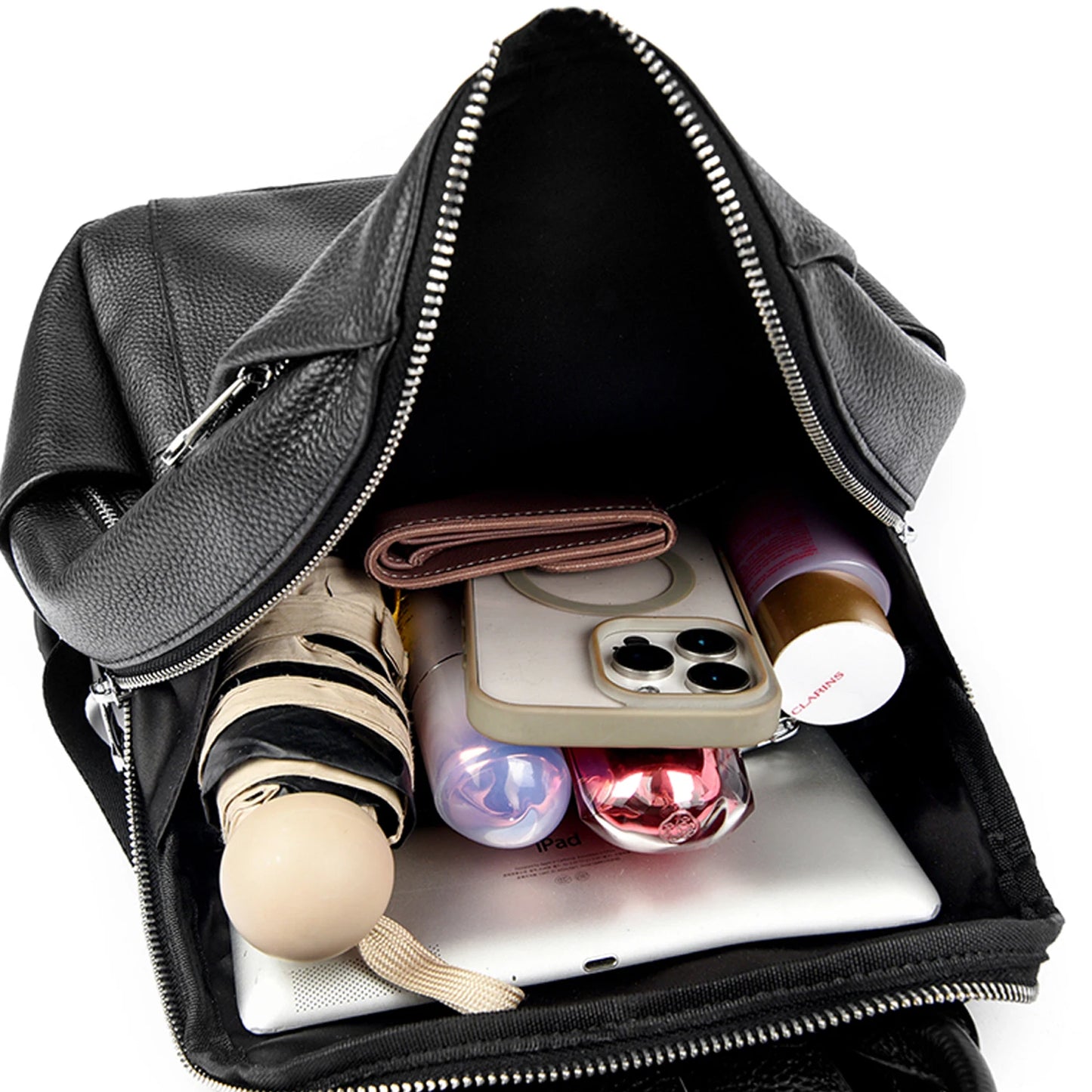 women's backpacks Genuine leather Chic Urban Tel Aviv Style Soft Adjustable structured College Laptop Backpack Shoulder Bag