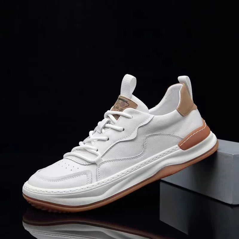 business man shoes leather black white platform men's sneakers and casual shoes high quality designer luxury shoes heren schoene