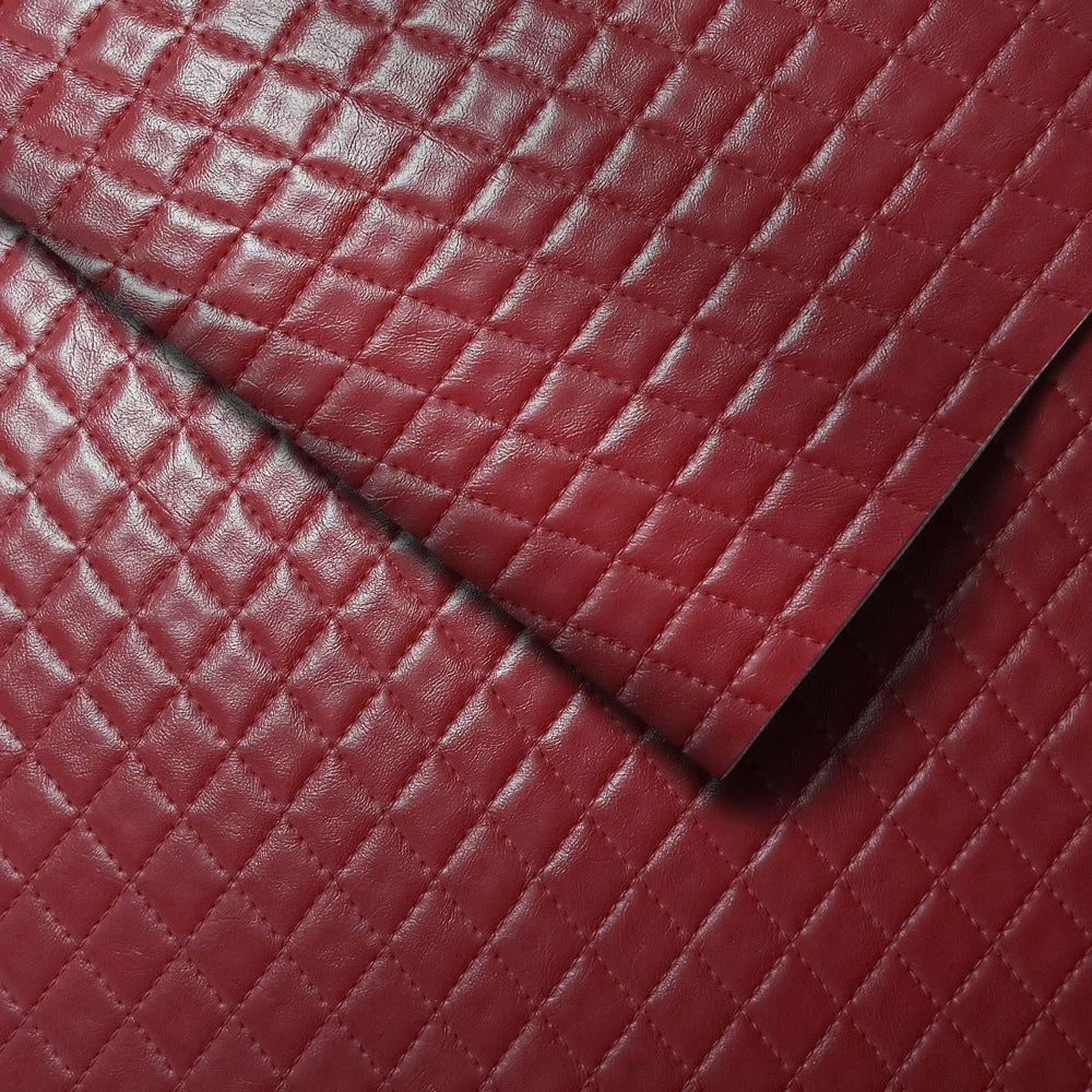 Diamond Checkered Stitching Embossed Leather High Quality Synthetic Leather Making Handicrafts for DIY Bags Watch Strap 30x68cm