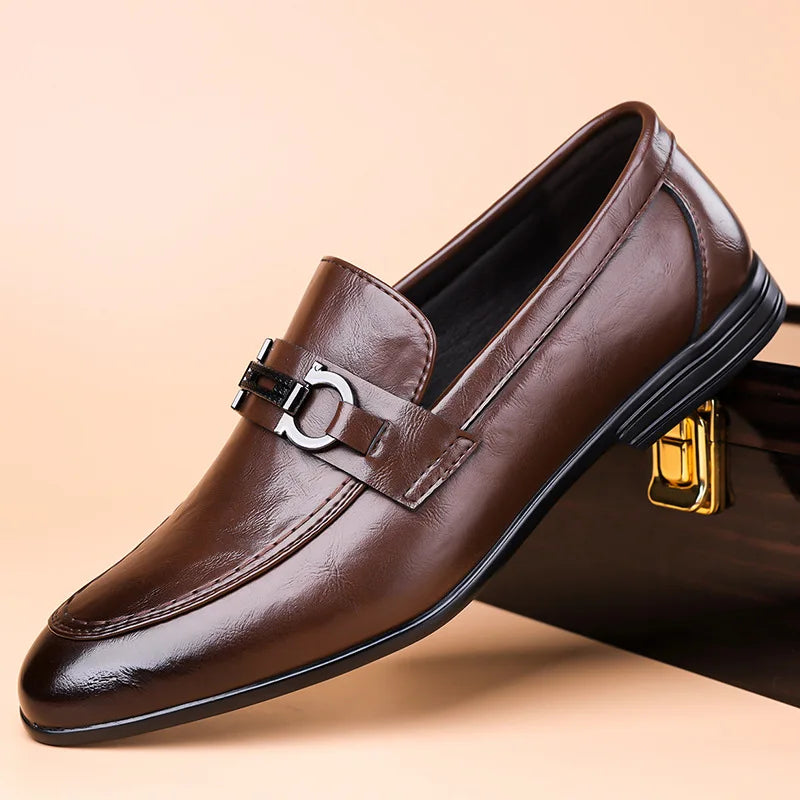 Men's Leather Shoes 2025 New High-quality Business Casual Shoes Men Loafers Spring Autumn Luxury Designer Dress Shoes Size 39-44