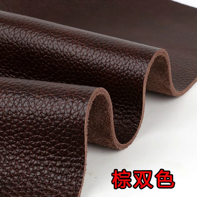 4mm thick cowhide top layer reddish-brown leather fabric genuine leather table mat sofa mattress yellowish-brown cowhide