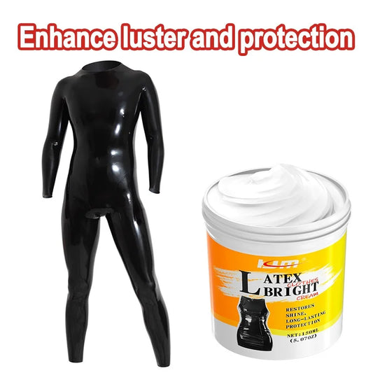 150G Latex & Leather Shine Cream Instant Brightening Gloss Restorer for Latex Garments Automotive Leather Surfaces