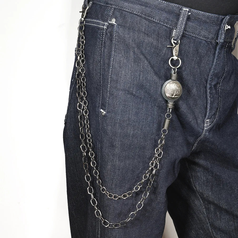 New European American Style Accessories Retro Men And Women Multi-layer Pants Trendy Hip Hop Ins Men's Waist Hanging Chain