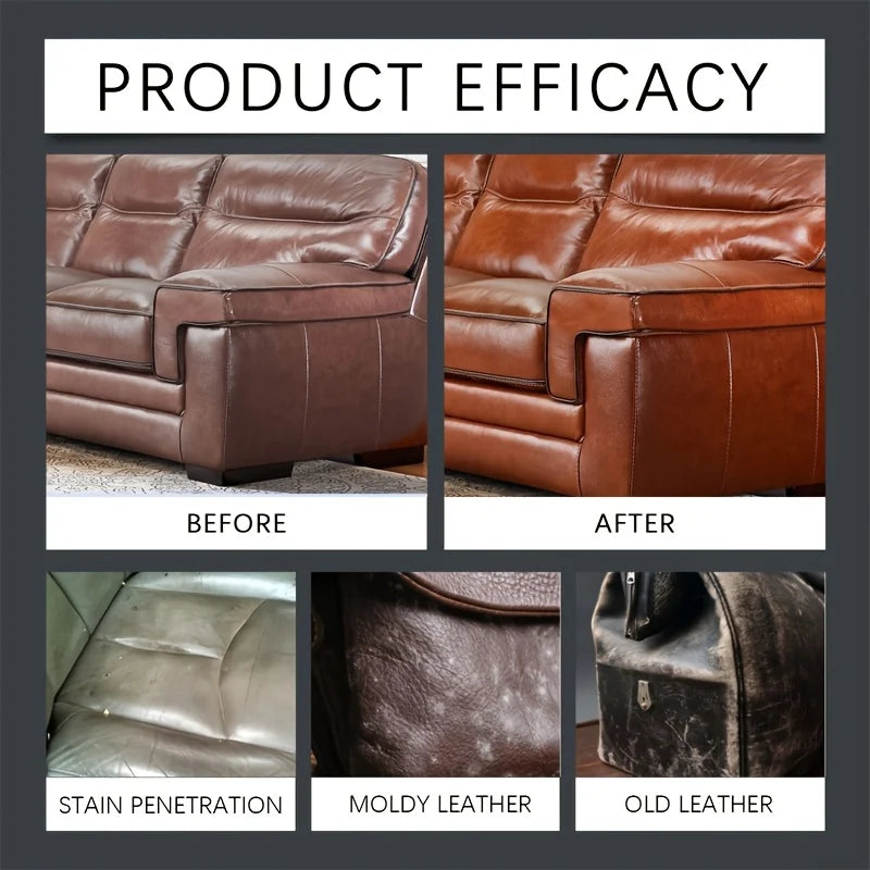 Advanced Leather Care Spray - Leather Cleaning, Multi-Functional Refurbishment Spray, Scratch Repair for Genuine Leather Sofas
