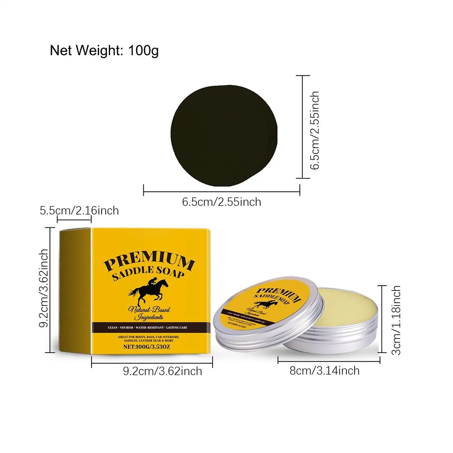 Leather Shoe Cleaner Saddle Soap Premium Shoe Care Soap To Deep Clean Condition Restore and Protect Leather Shoes and Boots