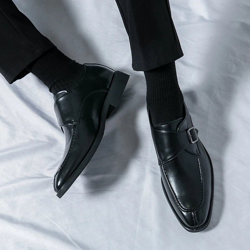 Leather Shoes For Men Fashion Buckle Classic Business Shoes for Male Luxury Brand Antiskid Cozy Men Loafers Design Shoes Men