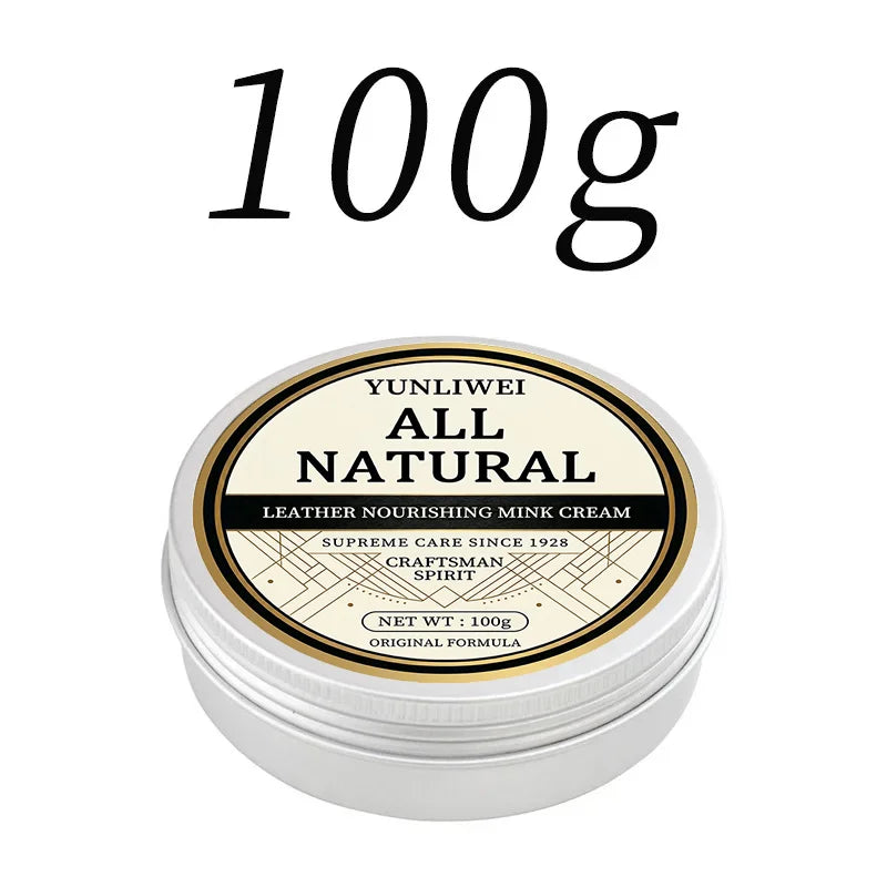 100g Leather Nourishing Mink Oil Cream Waterproof Protector Polish Softener for Smooth Luxury Leather Boots Jackets Handbags