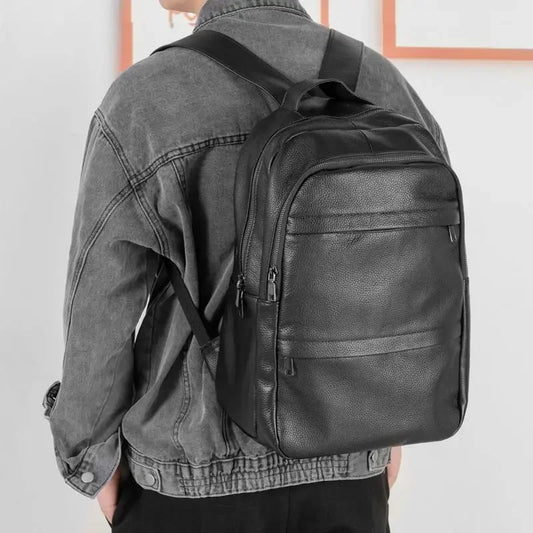 New Business Men Backpack First Layer Cowhide Men Bag Genuine Leather Schoolbag Large 15.6 Inch Laptop Travel business Backpack