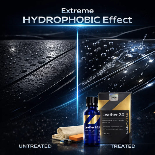 CAR CQUARTZ Leather 2.0 Hydrophobic Oil Phobic Safe on Car Leather Resistance To UV Denim Dye Coloring Abrasion Stains 2 sold