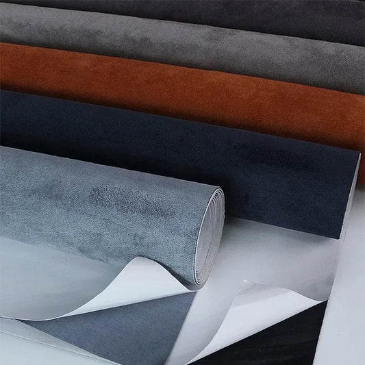 Suede Self-adhesive Fabric Adhesive Synthetic Leather Car Interior Dooration Velvet Fabrics Sticker Faux Suede Repair Patches