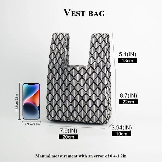 Women's Handbag Is Casual, Fashionable, Simple and Suitable for Commuting, with a Classic Striped Design That Is Versatile, Open and Breathable, Soft and Foldable for Easy Carrying, Wide Shoulder Strap for Easy Lifting, Suita
