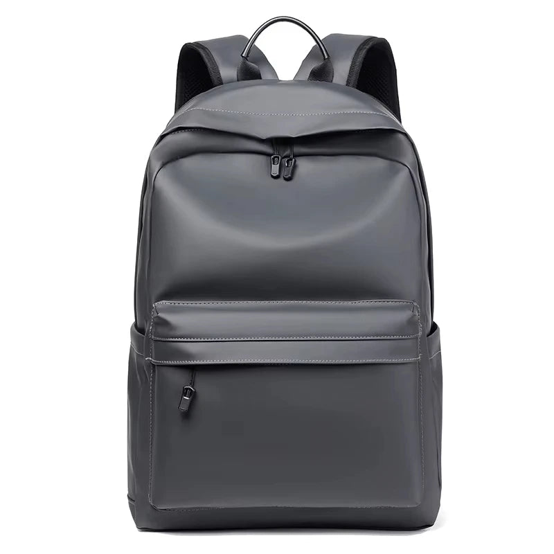 New Fashion Men PU Leather Backpack Black School Bags for Teenager 15.6 Inch Laptop Backpacks Mochila Masculina High Quality