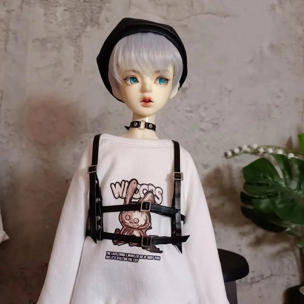 1/6 1/5 1/4 1/3 Doll Accessories for Bjd Doll Leather Strap Belt Neck Chain Collar Leg Loop Diy Girl Toys Dress Up Gift, No Doll