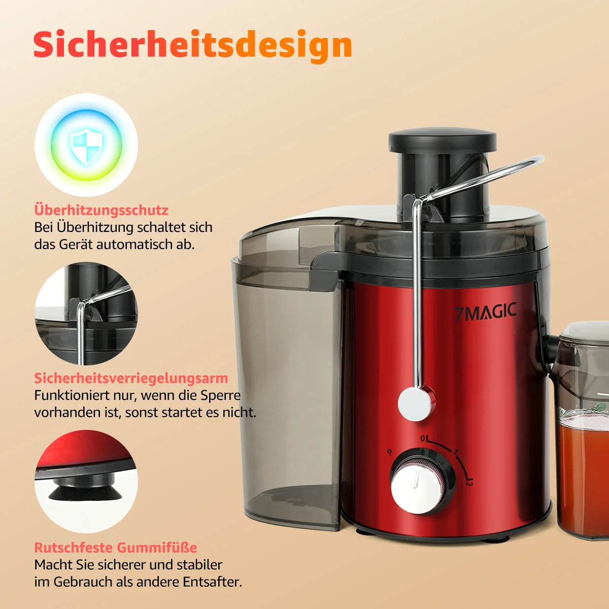 Juicer Machine, Centrifugal Juicer Machines Whole Fruit and Vegetable, 3-inch Wide Mouth Juicer Extractor with 3 Speeds