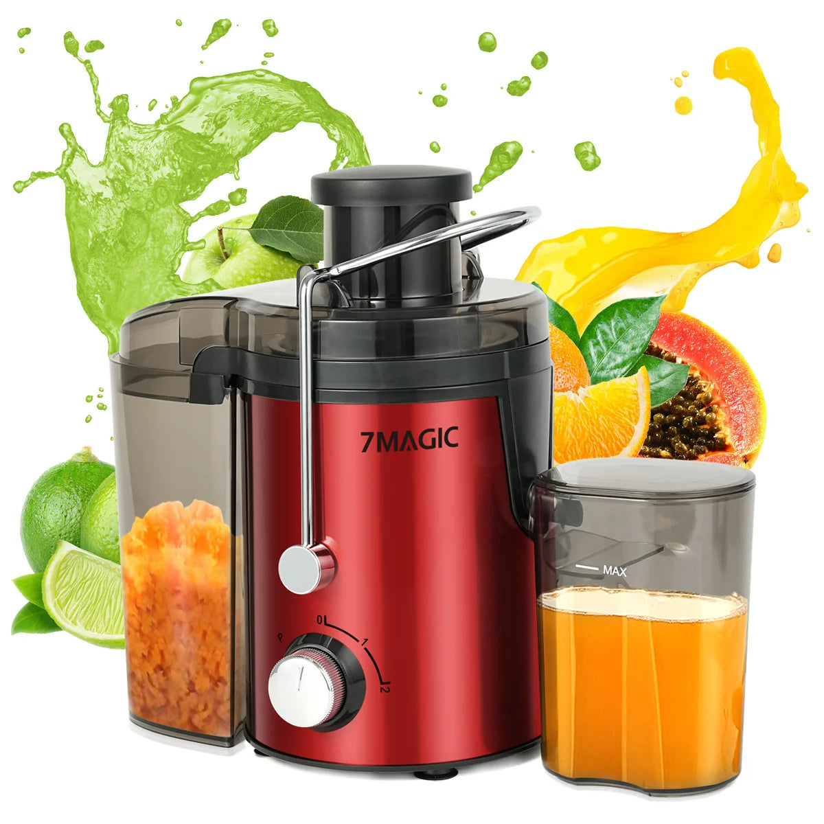 Juicer Machine, Centrifugal Juicer Machines Whole Fruit and Vegetable, 3-inch Wide Mouth Juicer Extractor with 3 Speeds