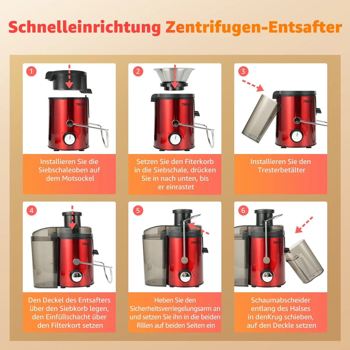 Juicer Machine, Centrifugal Juicer Machines Whole Fruit and Vegetable, 3-inch Wide Mouth Juicer Extractor with 3 Speeds