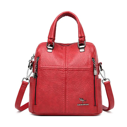 Hot Leather Luxury Handbags Women Bags Designer Multifunction Shoulder Bags For Women 2022 Travel Back Pack Mochila Feminina Sac