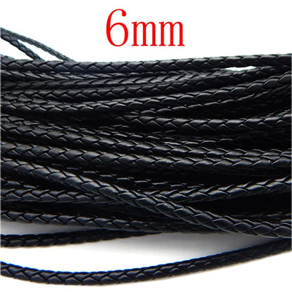 5m 3/4/6mm Braided Leather Cord Rope Strip Thread for DIY Pendant Neck Weaving Bracelet Jewelry Making Supplies Crafts Accessory