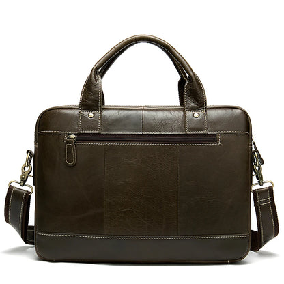 WESTAL Men's Briefcases Bags Men's Genuine Leather Laptop Bag Messenger Bag Men Leather office Bags for Men Document Briefcases