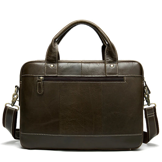 WESTAL Men's Briefcases Bags Men's Genuine Leather Laptop Bag Messenger Bag Men Leather office Bags for Men Document Briefcases